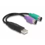 Adaptador USB para PS/2 DeLOCK 0,17 m 2x Mini-DIN 6 pinos USB A