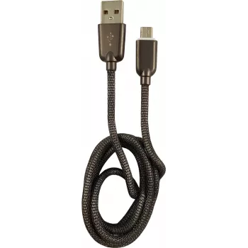 Cabo LC-POWER USB-Micro-1M-6 1 m prateado metálico, USB-A para Micro-USB (LC-C-USB-MICRO-1M-6)