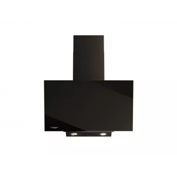 Exaustor de parede MAAN Vertical Glass 60, preto, vidro/aço inoxidável, 595 mm, 135–320 m³/h, controlo eletrónico