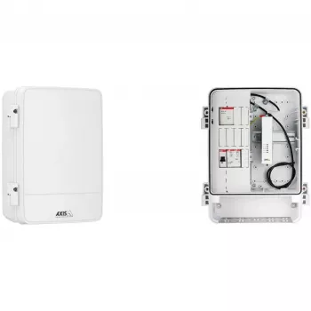 Axis T98A18-VE Armário para conversor de media A - Conversor de media - GigE - 10Base-T, 100Base-TX, 1000Base-X, 100Base-X - 2 portas - RJ-45 / SFP (mini-GBIC)