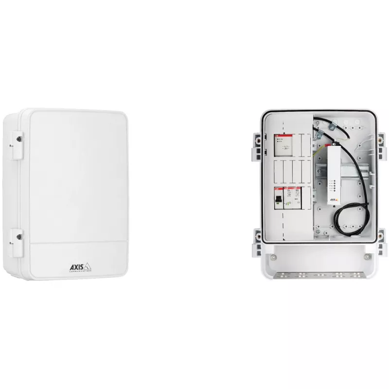 Axis T98A18-VE Armário para conversor de media A - Conversor de media - GigE - 10Base-T, 100Base-TX, 1000Base-X, 100Base-X - 2 portas - RJ-45 / SFP (mini-GBIC)