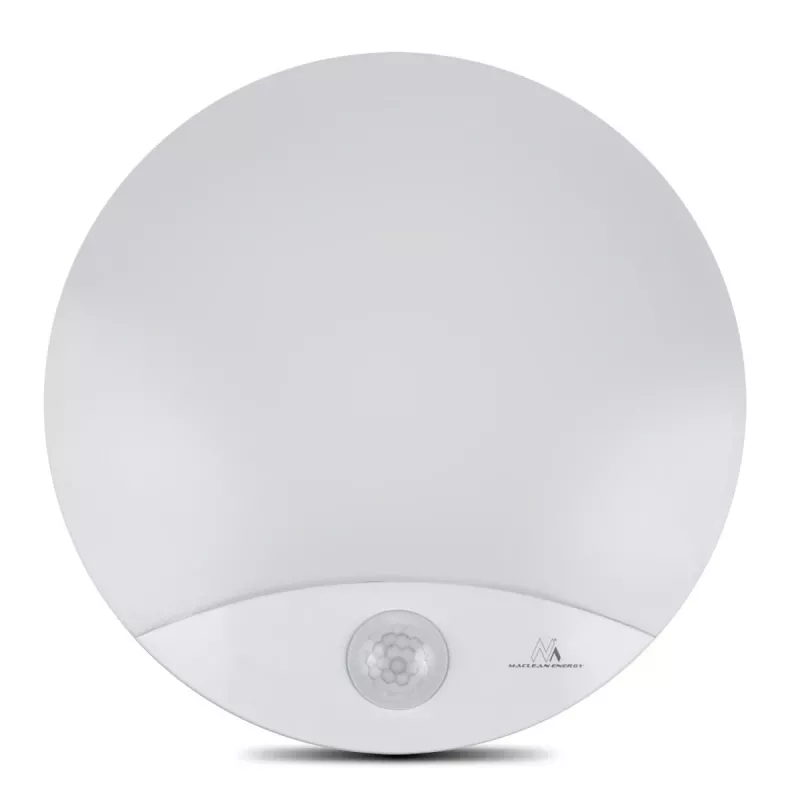 Lâmpada LED de parede MACLEAN MCE357W com sensor de movimento IR, branca, para exterior e interior