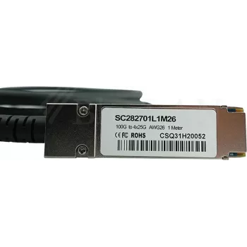 BlueOptics CAB-Q28-S28-3M-BL Cabo DAC breakout de QSFP28 para 4x SFP28, 3 m, preto