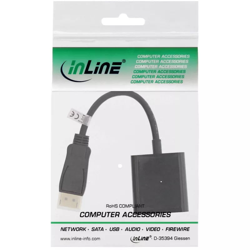 Adaptador de cabo de vídeo Microconnect DPDVID 0,15 m DisplayPort DVI-D preto