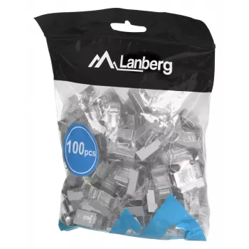 Conector macho RJ-45 LANBERG PLS-5000EZ, Cat5e, F/UTP (FTP), cinzento, 100 unid.