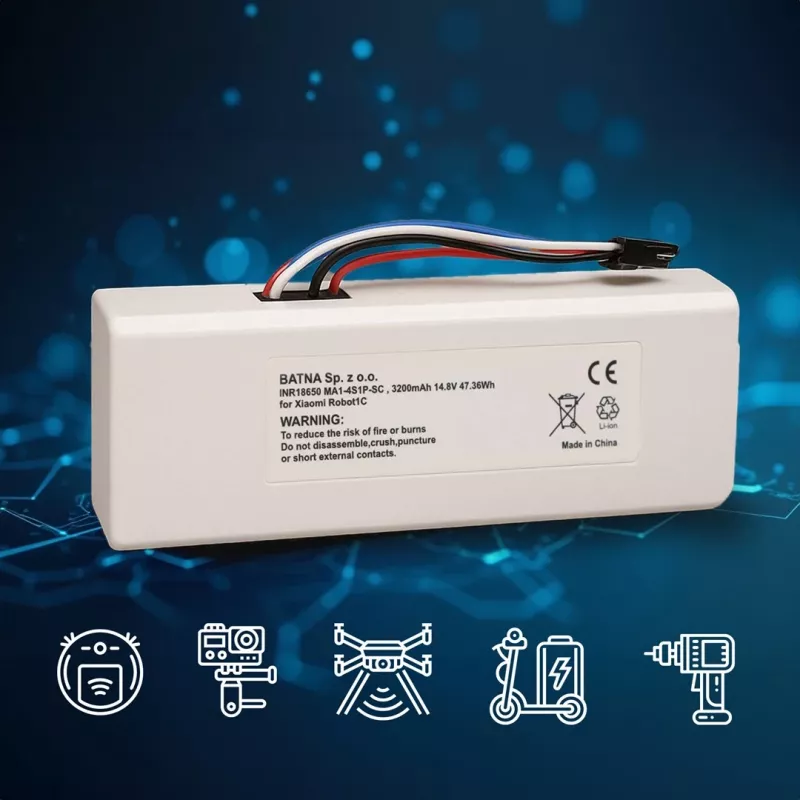 Bateria para robô Xiaomi 1C P1904-4S1P-MM, 3200mAh, 47,36Wh, STYTJ01ZHM Mijia 1C P1904-4S1P-MM (Dreame MC1808)