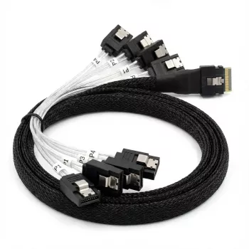 Cabo interno BROADCOM x8 8654 para 8×1 SATA, 1 m de comprimento