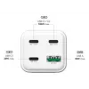 Carregador móvel MediaRange MRMA124 100W AC, 3x USB-C, entrada 100–240V, cabo de 1,5 m, branco