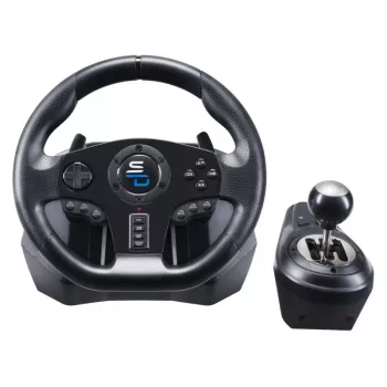 Volante + pedais Subsonic GS850-X preto rotação 270° USB