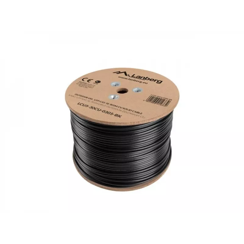 Cabo de rede Lanberg LCU5-30CU-0305-BK 305 m Cat5e U/UTP (UTP) preto (LCU5-30CU-0305-BK)