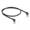 Cabo de rede DeLOCK RJ45 Cat.6A S/FTP fino 90° para cima 0,5 m preto
