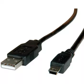Cabo USB 2.0 ROLINE, tipo A - Mini 5 pinos 0,8m (11.02.8708)