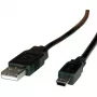 Cabo USB 2.0 ROLINE, tipo A - Mini 5 pinos 0,8m (11.02.8708)