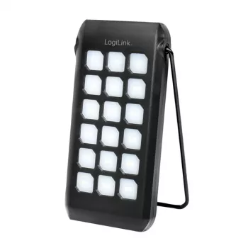 Logilink - Powerbank solar - Lanterna - Li-Pol - 10000 mAh - 18 Watt - 3 A - PD 2.0, QC 3.0, Ultra Fast Charge - 2 portas de saída (USB Type-A, USB-C de 24 pinos) - no cabo: USB (PA027