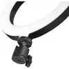 LogiLink AA0151 Anel de luz LED para smartphones, Ø 200 mm, 3 modos de cor, regulável, rosca de tripé de 1/4 de polegada, com suporte para smartphone, USB, cabo de 1,8 m, preto