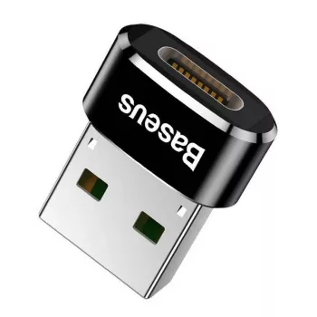 Adaptador conversor Baseus ficha USB para conector fêmea USB-C preto