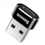 Adaptador conversor Baseus ficha USB para conector fêmea USB-C preto