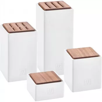 Conjunto de 4 recipientes de cerâmica para armazenamento ZWILLING 1002267 – vidrado, empilhável, hermético para chá, café, açúcar, especiarias