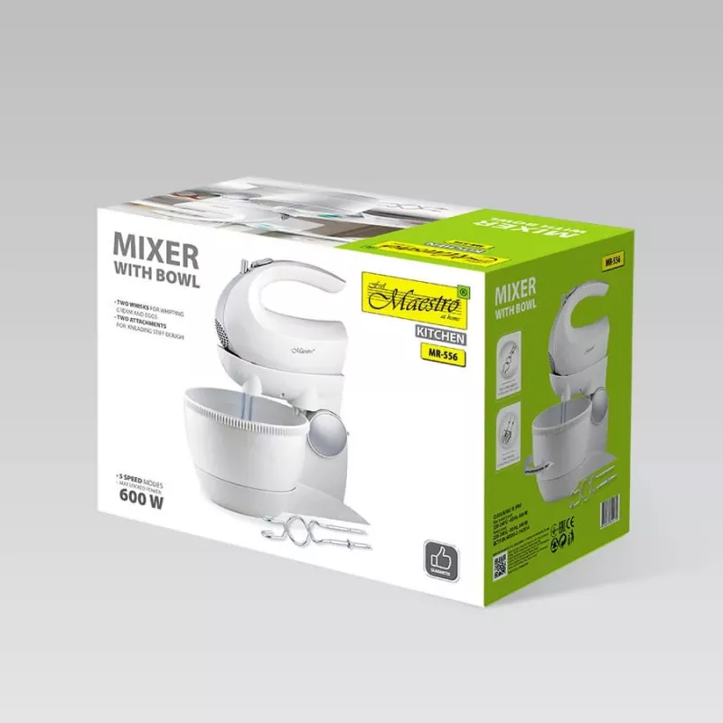 Batedeira com taça rotativa Maestro MR-556 — batedeira planetária, taça de aço inoxidável rotativa, várias velocidades