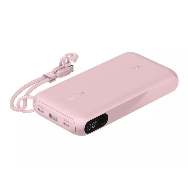 Powerbank Belkin BPB028HQPK 20000 mAh – 2× USB-C, 1× USB-A, rosa
