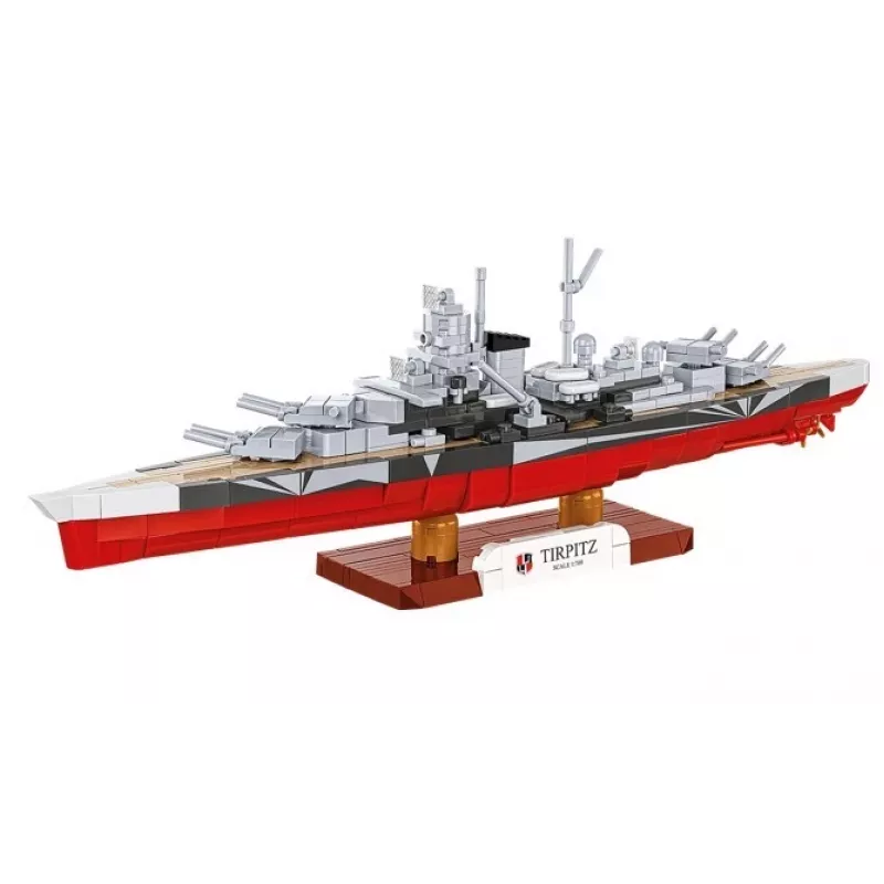 Conjunto de construção Cobi Couraçado Tirpitz modelo com 593 peças, à escala e com características de exposição