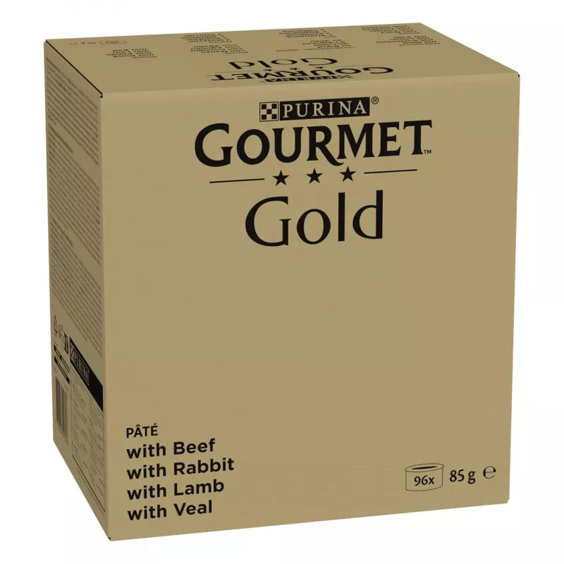 Purina Gourmet Gold mousse, mistura de 4 sabores, comida húmida para gatos, 96 x 85 g