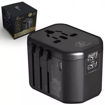 Adaptador de viagem Extralink Smart Life para EU/UK/USA/AU/CH + USB-C, USB-A