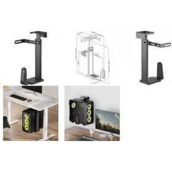 LogiLink Suporte para PC para montagem sob a secretária ou na parede, preto (EO0073)