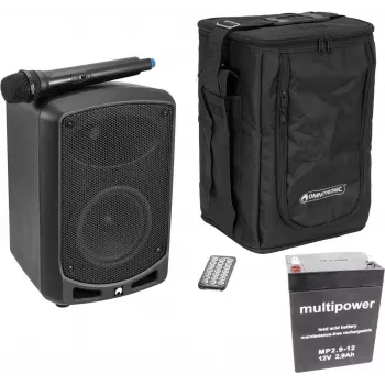 Sistema PA portátil Omnitronic WAMS-65BT com Bluetooth, a bateria