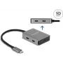 Hub USB Type-C DeLOCK 64249 10000 Mbit/s preto cinzento