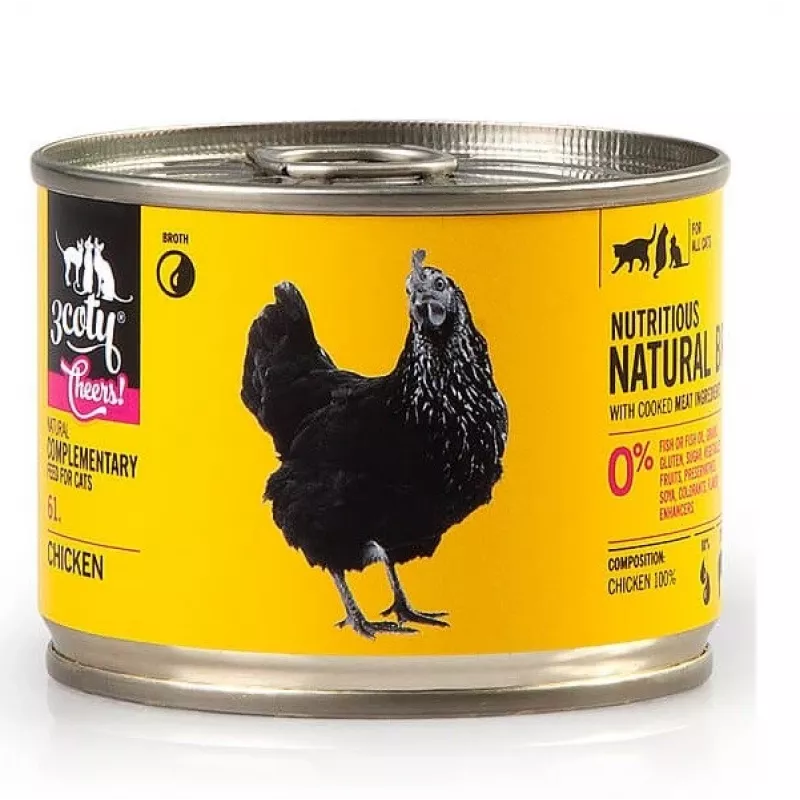 3COTY Cheers! alimento húmido complementar para gatos com frango, 160 g