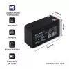 Bateria UPS QOLTEC 53031 12V 9Ah verde, 152×94×65 mm, 2,35 kg