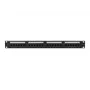 Patch panel 1U LANBERG PPUA-1024-B, 24 portas, Cat6a, U/UTP, rack 1U, profundidade 102 mm, metal, preto