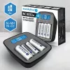everActive NC-1000M V2 carregador de pilhas, Ni-MH, 4 ranhuras AA/AAA, USB-C, preto