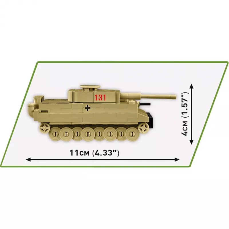 Conjunto de construção Cobi Tiger I 131 — 144 peças, idade recomendada 6+, verde
