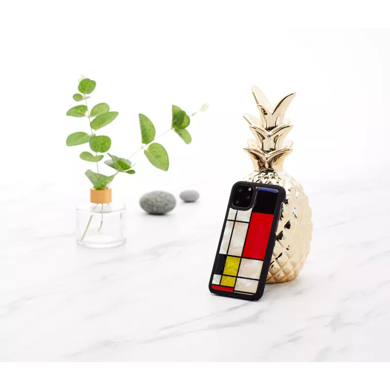 Capa para smartphone iKins para iPhone 11 Pro Mondrian preta — capa de proteção, concha rígida, recortes precisos