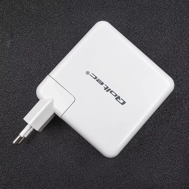 Carregador GaN Qoltec FAST 108W | 5-20V | 3-4.7A | USB C | branco