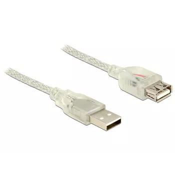 Cabo USB DeLOCK 83881 USB 2.0 1 m USB A transparente