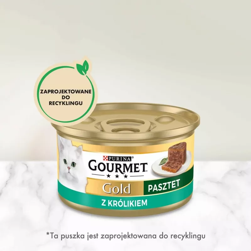 Comida húmida para gatos Gourmet patê com coelho 85 g