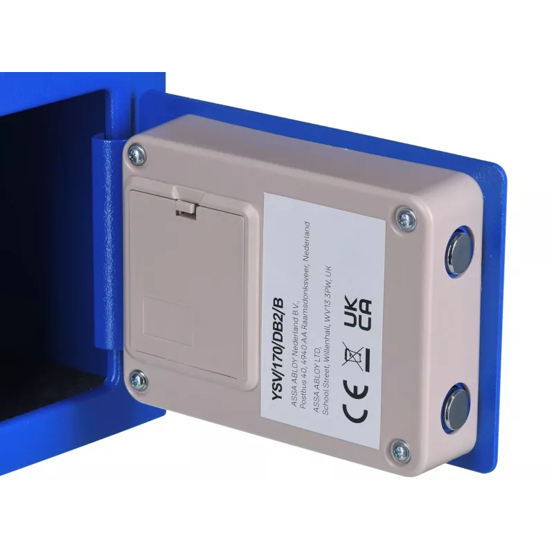 Cofre autónomo Yale YSV/170/DB2/B aço azul, fechadura de combinação, 3,8 L, montagem no chão/parede