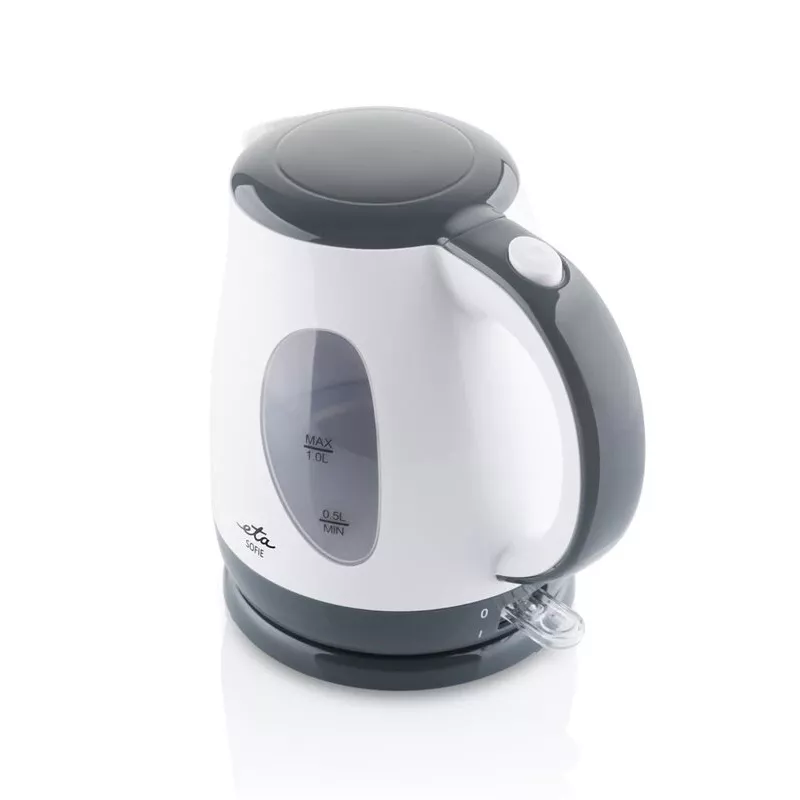 Chaleira elétrica ETA Sofie 1 l 2200 W, plástico branco, base 360°