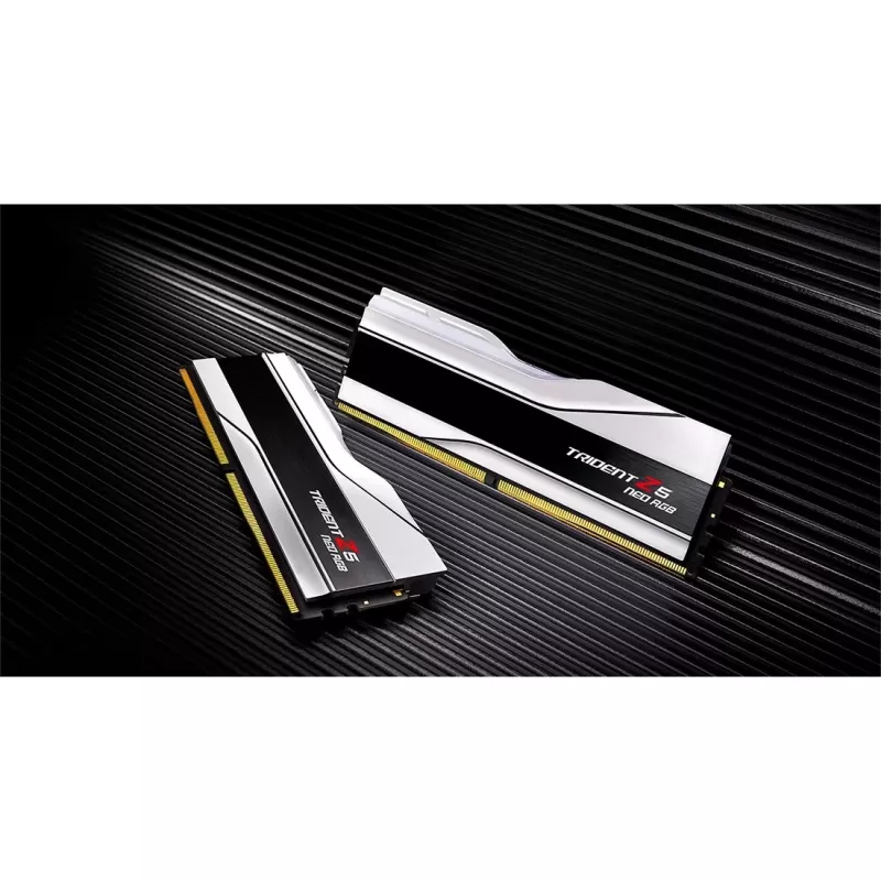 DIMM 32 GB DDR5-6400 (2x 16 GB) Dual-Kit, memória branca, F5-6400J3039G16GX2-TZ5NRW, Trident Z5 Neo RGB, AMD EXPO