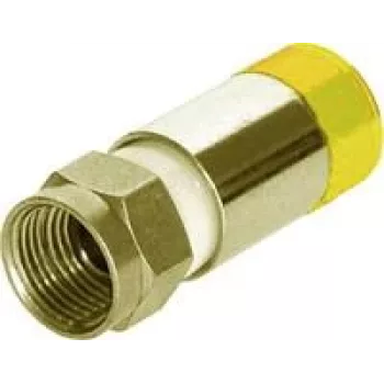 Ficha coaxial tipo F Megasat 1200377 latão 7,3 mm