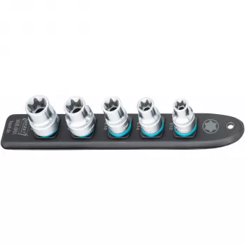 Conjunto de chaves de caixa Hazet 900E-SR/5 — encaixe 1/2 polegadas TORX E12–E20 chaves de caixa curtas