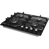 Fogão a gás Gorenje GT641KB, encastrar 60 cm, 4 zonas a gás, vidro temperado, grelhas de ferro fundido, botões rotativos