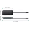 AUKEY CB-C71 hub USB-C 8 em 1, 3x USB-A 3.0, HDMI 4K@30Hz, Gigabit RJ45, SD/microSD, USB-C PD 100 W, cabo de 0,15 m, alumínio, preto