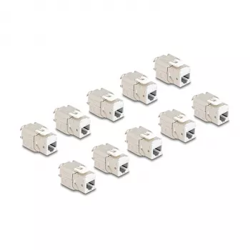 Módulo Keystone DeLOCK 88119 plano branco RJ-45 10 unid.