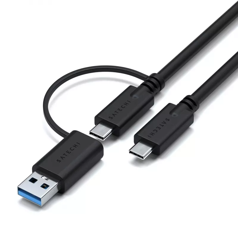 Dock com fios Satechi Triple 4K Display preto prateado 4K Ultra HD 60 Hz