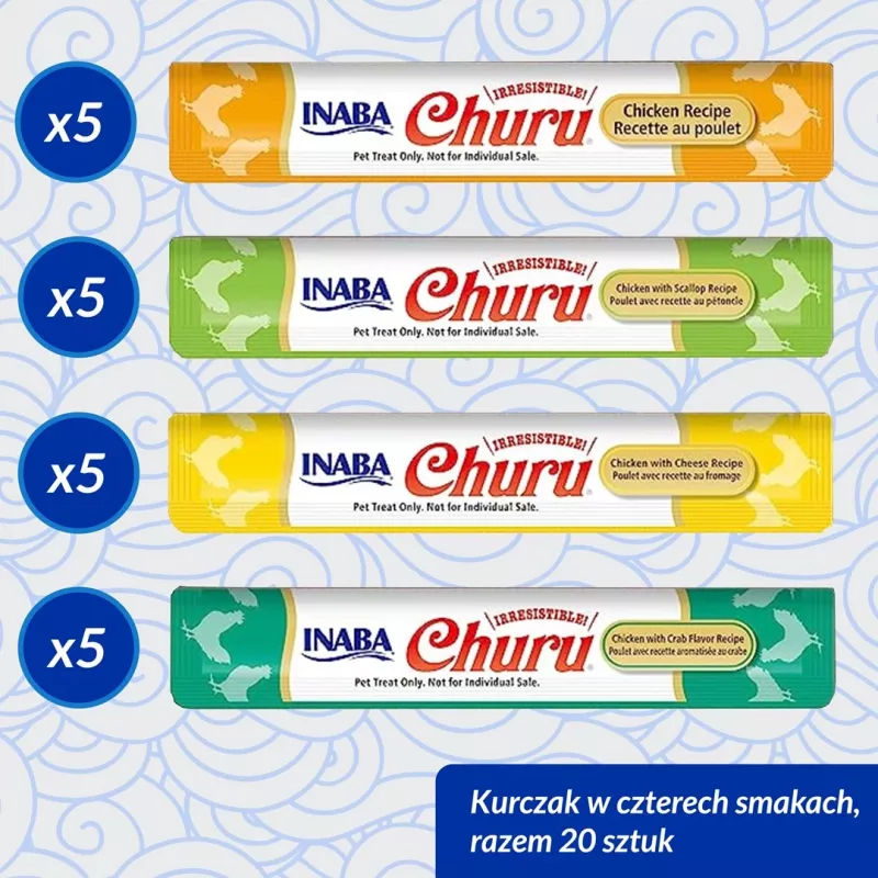 INABA Churu caixa sortida de frango - snacks para gatos - 20 x 14 g