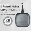 Chapa Russell Hobbs RH01861EU7 28 cm Crystaltech – superfície de cozedura antiaderente, frigideira plana